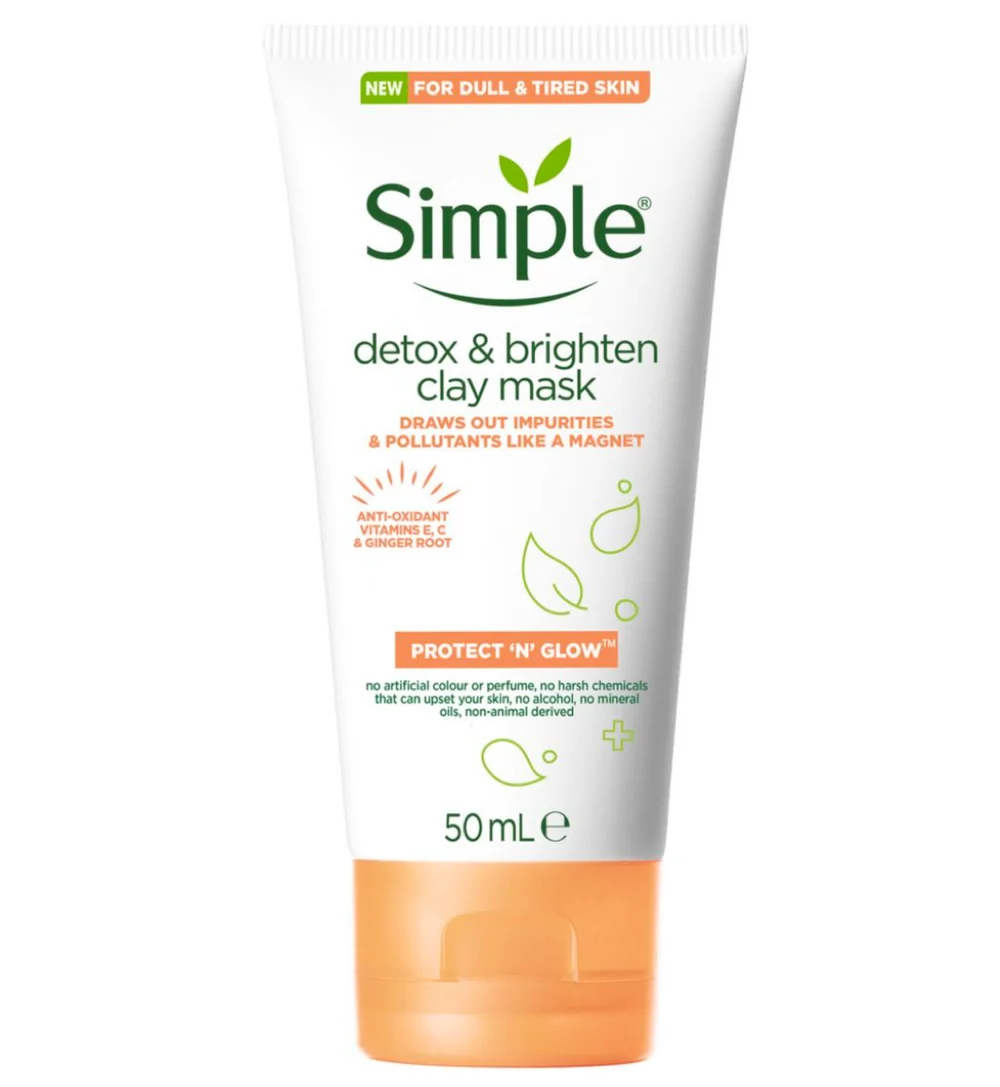 Simple Detox & Brighten Clay Mask -50ml | Purifying Glow Treatment